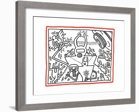 Untitled Pop Art-Keith Haring-Framed Giclee Print