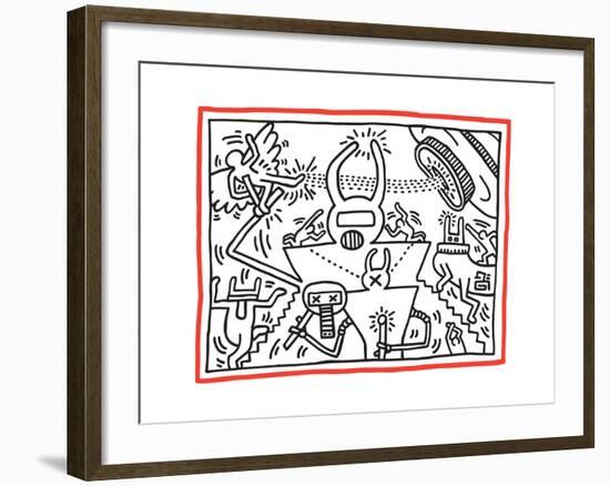 Untitled Pop Art-Keith Haring-Framed Giclee Print