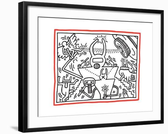 Untitled Pop Art-Keith Haring-Framed Giclee Print