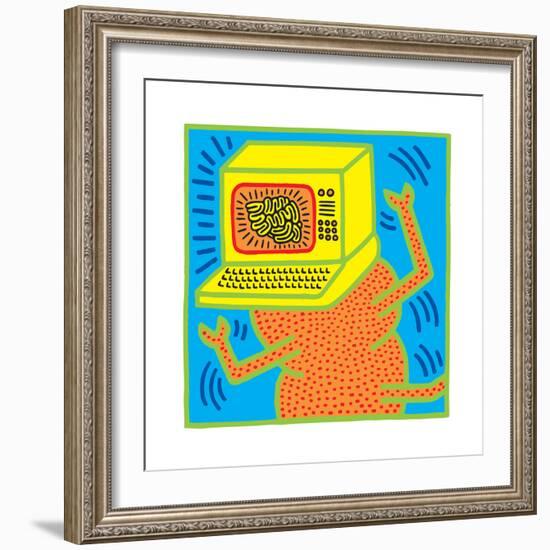 Untitled Pop Art-Keith Haring-Framed Giclee Print