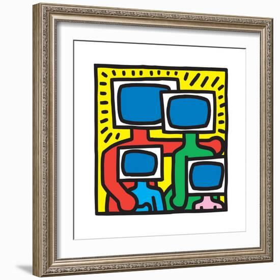 Untitled Pop Art-Keith Haring-Framed Premium Giclee Print