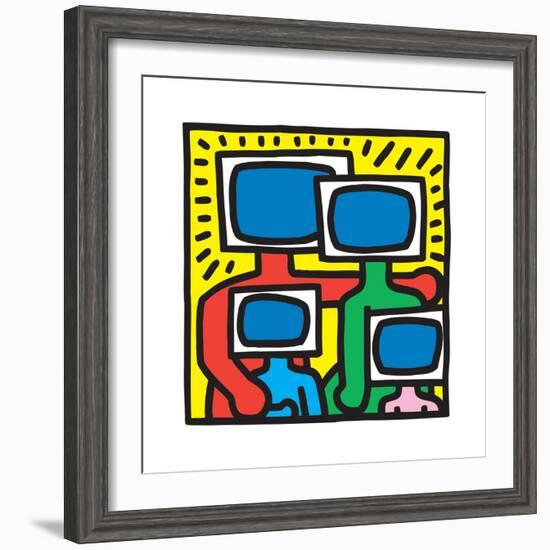 Untitled Pop Art-Keith Haring-Framed Premium Giclee Print