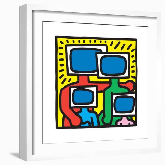 Untitled Pop Art-Keith Haring-Framed Premium Giclee Print