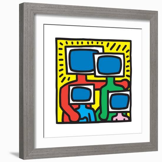 Untitled Pop Art-Keith Haring-Framed Giclee Print