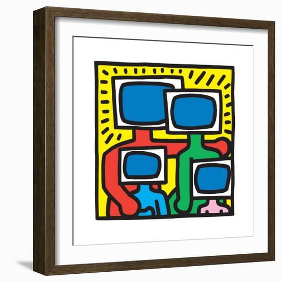 Untitled Pop Art-Keith Haring-Framed Giclee Print