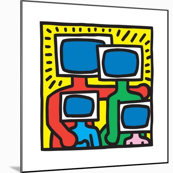 Untitled Pop Art-Keith Haring-Mounted Giclee Print