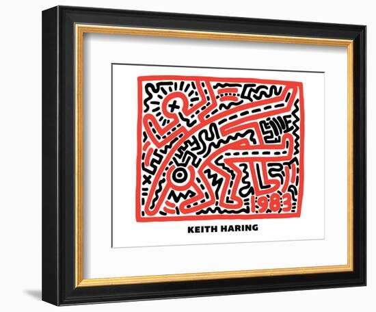 Untitled Pop Art-Keith Haring-Framed Giclee Print