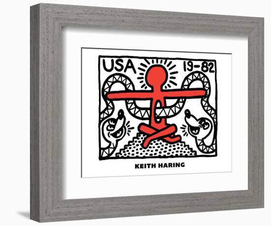 Untitled Pop Art-Keith Haring-Framed Giclee Print