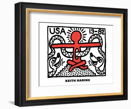 Untitled Pop Art-Keith Haring-Framed Giclee Print