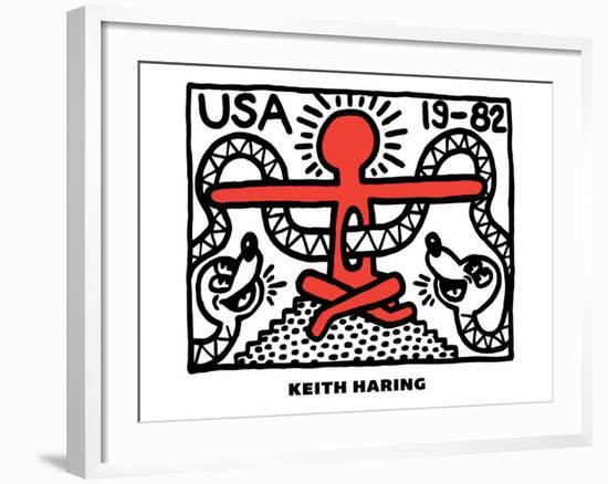 Untitled Pop Art-Keith Haring-Framed Giclee Print