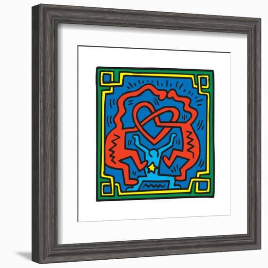 Untitled Pop Art-Keith Haring-Framed Giclee Print