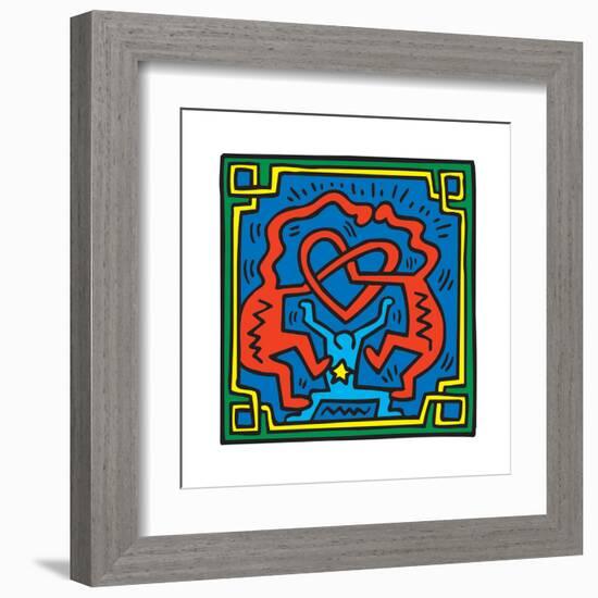 Untitled Pop Art-Keith Haring-Framed Giclee Print