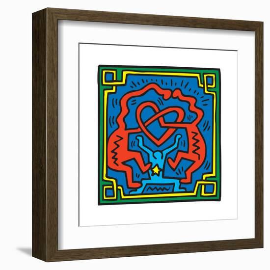 Untitled Pop Art-Keith Haring-Framed Giclee Print