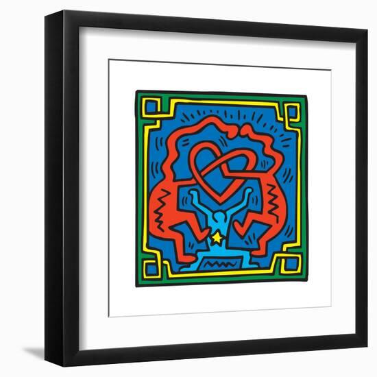 Untitled Pop Art-Keith Haring-Framed Giclee Print