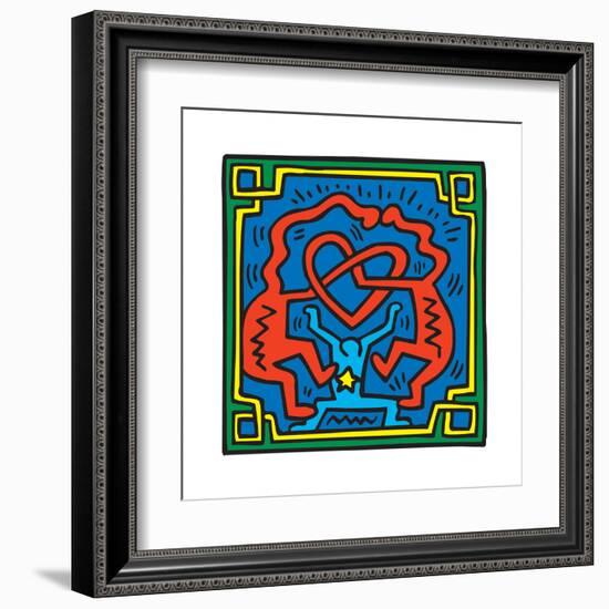 Untitled Pop Art-Keith Haring-Framed Giclee Print