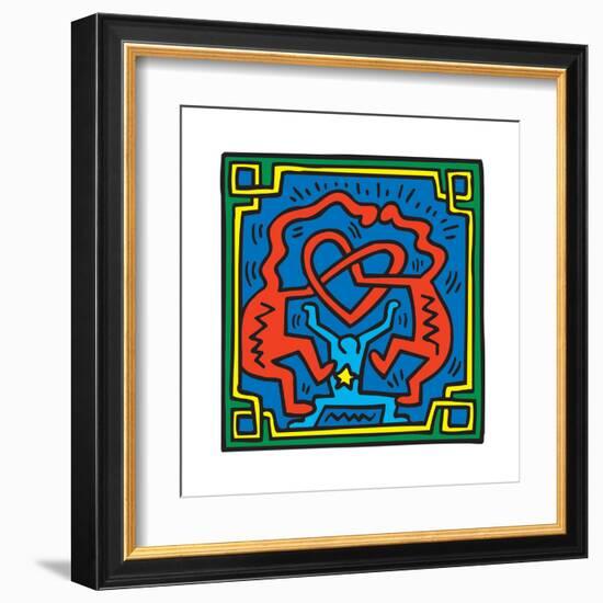 Untitled Pop Art-Keith Haring-Framed Giclee Print