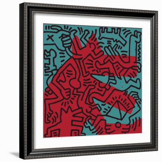 Untitled Pop Art-Keith Haring-Framed Giclee Print