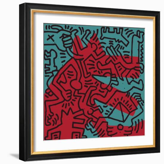 Untitled Pop Art-Keith Haring-Framed Giclee Print