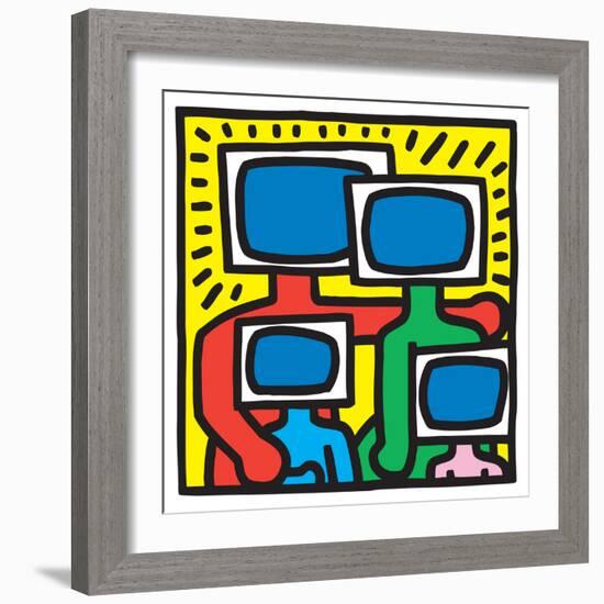 Untitled Pop Art-Keith Haring-Framed Giclee Print