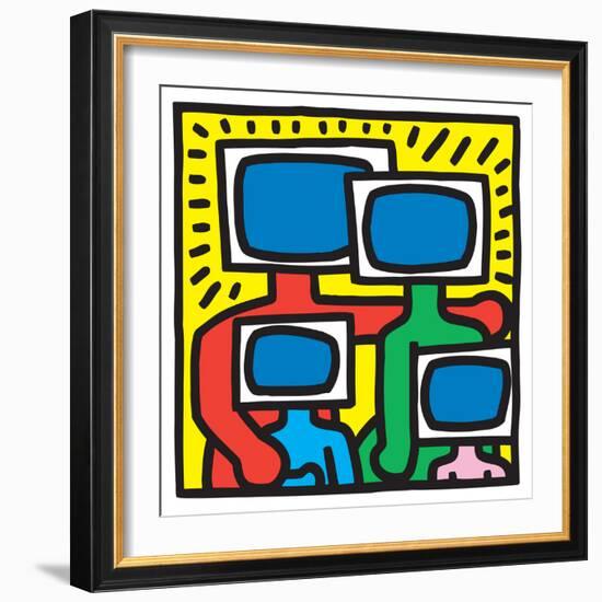 Untitled Pop Art-Keith Haring-Framed Giclee Print