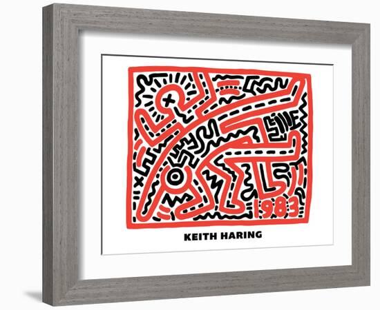 Untitled Pop Art-Keith Haring-Framed Giclee Print