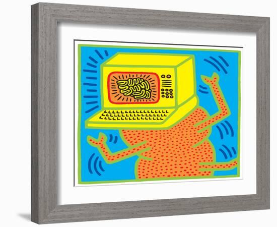 Untitled Pop Art-Keith Haring-Framed Giclee Print