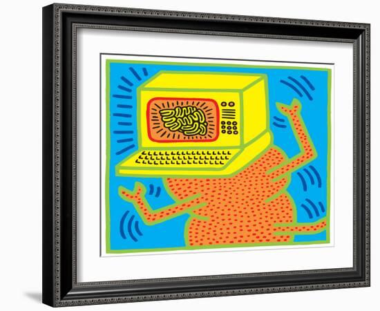 Untitled Pop Art-Keith Haring-Framed Giclee Print