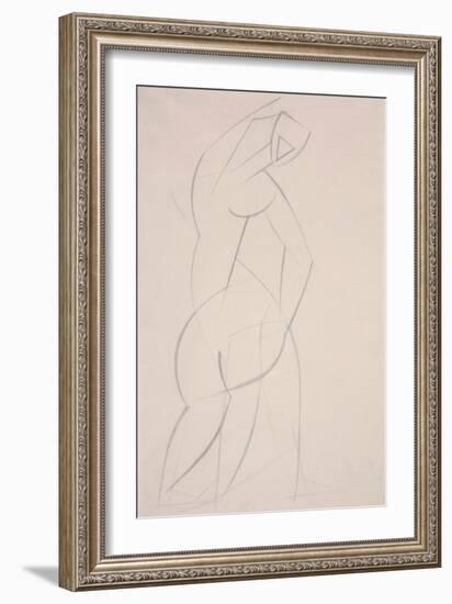 Untitled (Study for Red Stone Dancer), 1912 (Pencil on Paper)-Henri Gaudier-brzeska-Framed Giclee Print