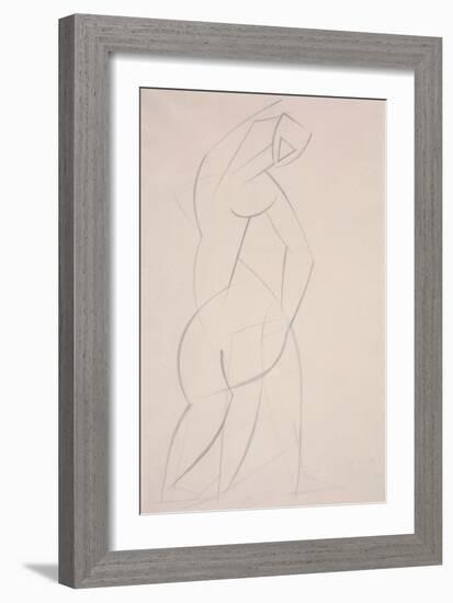 Untitled (Study for Red Stone Dancer), 1912 (Pencil on Paper)-Henri Gaudier-brzeska-Framed Giclee Print