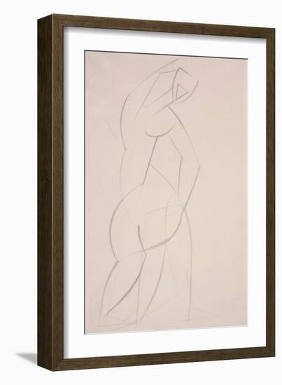 Untitled (Study for Red Stone Dancer), 1912 (Pencil on Paper)-Henri Gaudier-brzeska-Framed Giclee Print