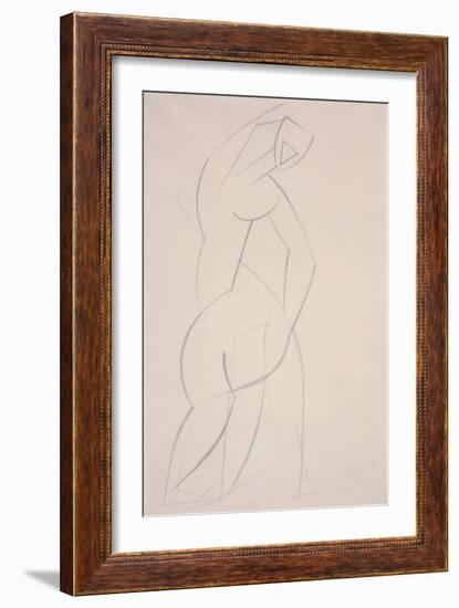 Untitled (Study for Red Stone Dancer), 1912 (Pencil on Paper)-Henri Gaudier-brzeska-Framed Giclee Print