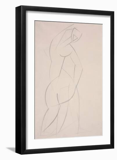 Untitled (Study for Red Stone Dancer), 1912 (Pencil on Paper)-Henri Gaudier-brzeska-Framed Giclee Print