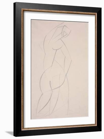 Untitled (Study for Red Stone Dancer), 1912 (Pencil on Paper)-Henri Gaudier-brzeska-Framed Giclee Print