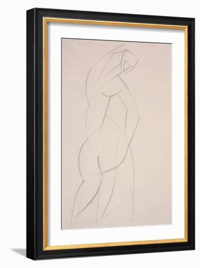 Untitled (Study for Red Stone Dancer), 1912 (Pencil on Paper)-Henri Gaudier-brzeska-Framed Giclee Print