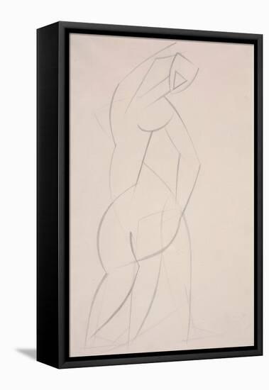 Untitled (Study for Red Stone Dancer), 1912 (Pencil on Paper)-Henri Gaudier-brzeska-Framed Premier Image Canvas