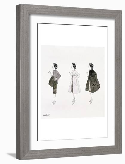 Untitled (Three Female Fashion Figures), c. 1959-Andy Warhol-Framed Art Print