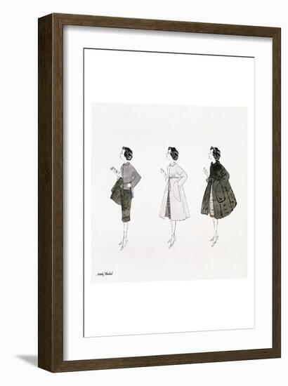 Untitled (Three Female Fashion Figures), c. 1959-Andy Warhol-Framed Art Print