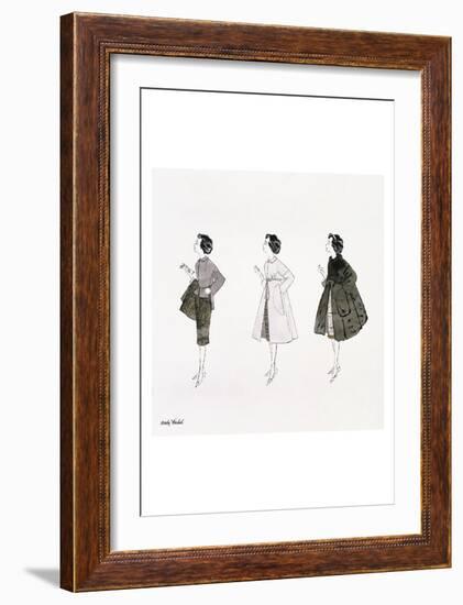 Untitled (Three Female Fashion Figures), c. 1959-Andy Warhol-Framed Art Print