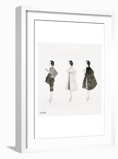 Untitled (Three Female Fashion Figures), c. 1959-Andy Warhol-Framed Art Print