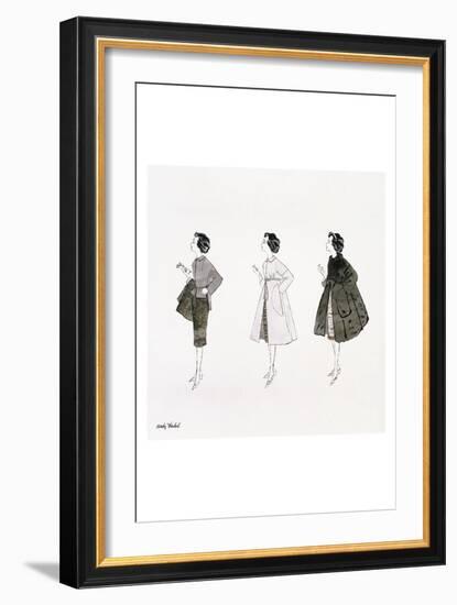 Untitled (Three Female Fashion Figures), c. 1959-Andy Warhol-Framed Art Print