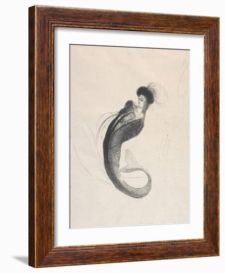 Untitled Trial Lithograph, 1890 (Litho on Wove Paper)-Odilon Redon-Framed Giclee Print