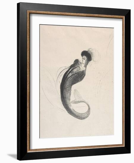 Untitled Trial Lithograph, 1890 (Litho on Wove Paper)-Odilon Redon-Framed Giclee Print