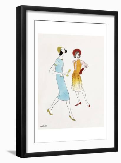 Untitled (Two Female Fashion Figures), c. 1960-Andy Warhol-Framed Art Print