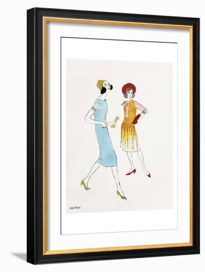 Untitled (Two Female Fashion Figures), c. 1960-Andy Warhol-Framed Art Print