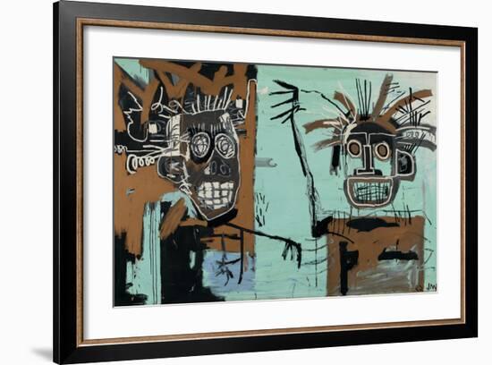 Untitled (Two Heads on Gold) 1982-Jean-Michel Basquiat-Framed Giclee Print