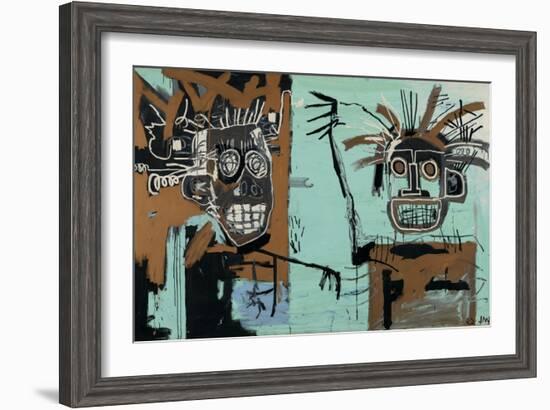 Untitled (Two Heads on Gold) 1982-Jean-Michel Basquiat-Framed Giclee Print