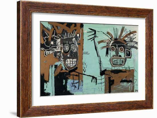 Untitled (Two Heads on Gold) 1982-Jean-Michel Basquiat-Framed Giclee Print