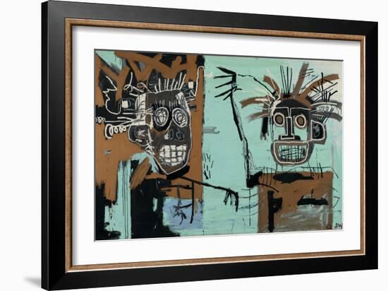 Untitled (Two Heads on Gold) 1982-Jean-Michel Basquiat-Framed Giclee Print