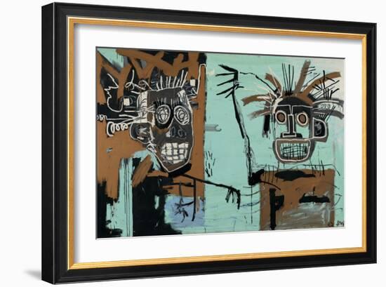 Untitled (Two Heads on Gold) 1982-Jean-Michel Basquiat-Framed Giclee Print