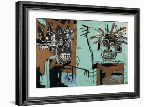 Untitled (Two Heads on Gold) 1982-Jean-Michel Basquiat-Framed Premium Giclee Print